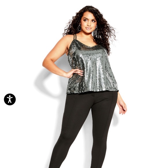 NWT City Chic Glimmer Halter Top - Picture 2 of 5